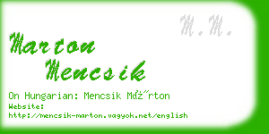 marton mencsik business card